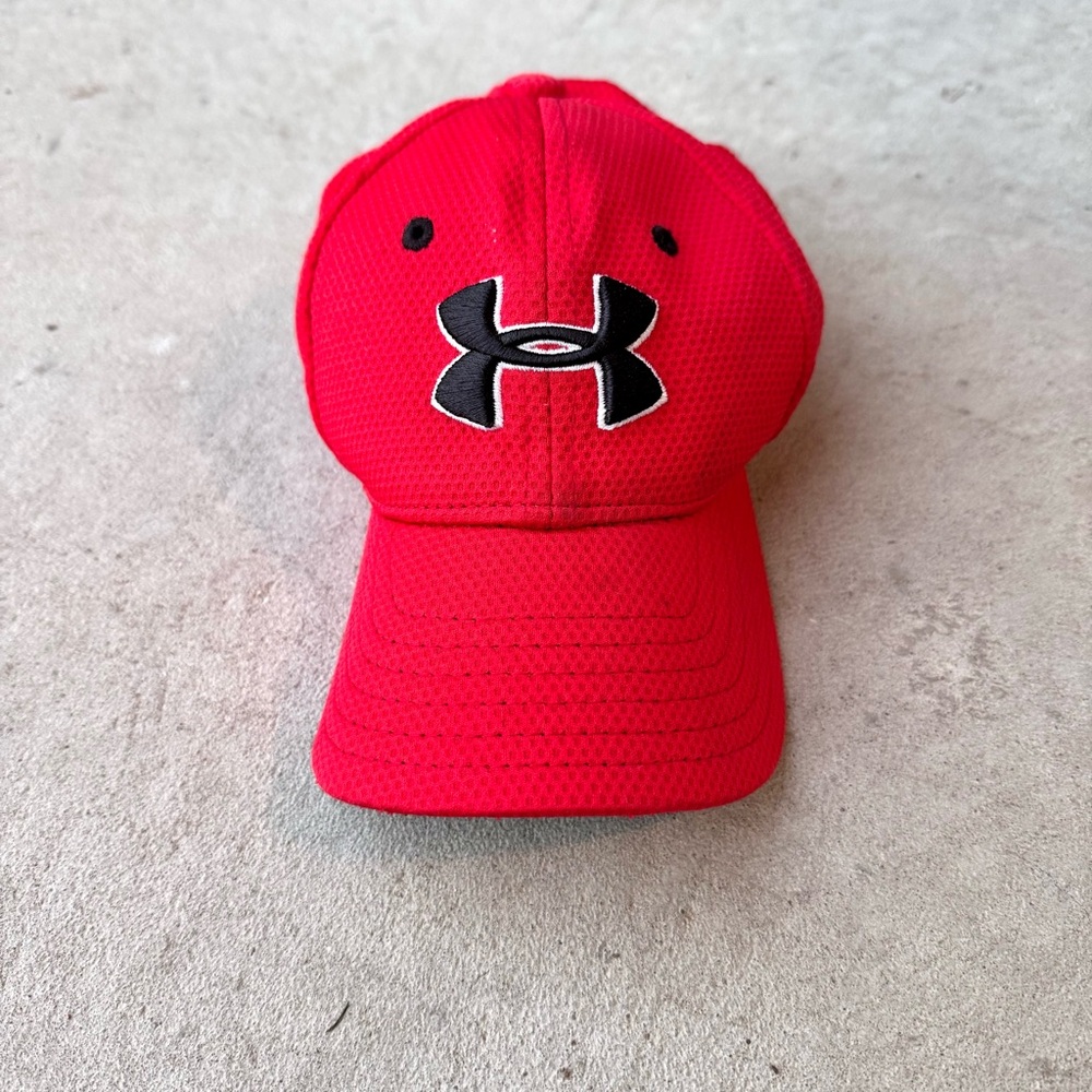 Under Armour Boys Blitzing Baseball Golf Hat Red Black Youth Small Age 1-3 Years